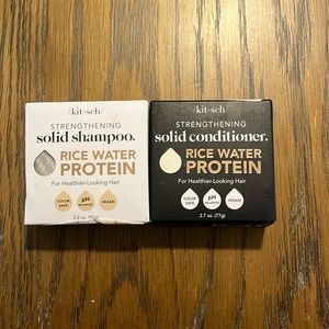 Kitsch Strengthening Solid Shampoo and Conditioner Bars.